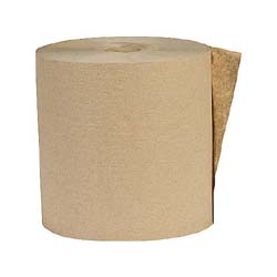 PAPER TOWELS, HARDWOUND, NATURAL, 1-PLY, 8", 350 FT/ROLL, 6 ROLLS/CT LARGE