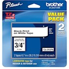 LABEL MAKER TAPE, LAMINATED, BROTHER TZE-241, 3/4" X 26 1/5', BLACK ON WHITE THUMBNAIL