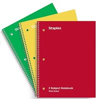 NOTEBOOKS, 3 SUBJECT, WIDE RULED, 8" X 10.5", 120 SHEETS, ASSORTED COLORS, 3/CT MAIN