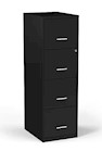 FILE CABINET, 4-DRAWER, VERTICAL, LETTER SIZE, LOCKABLE, BLACK, 18"D THUMBNAIL