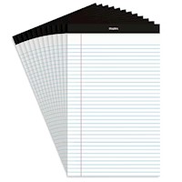 NOTEPADS, WIDE RULED, 8.5" X 14", WHITE, 50 SHEETS/PAD, 12 PADS/CT MAIN