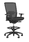 STOOL CHAIR, BLACK, MESH AND FABRIC, ADJUSTABLE LUMBAR, 2D ARMS, SYNCHRO TILT, WORKPLACE SERIES 500 THUMBNAIL