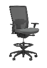 STOOL CHAIR, IRON ORE, MESH AND FABRIC STOOL, ADJUSTABLE LUMBAR, 2D ARMS, SYNCHRO TILT, WORKPLACE THUMBNAIL