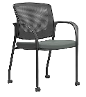GUEST CHAIR, IRON ORE, MESH AND FABRIC, INTEGRATED LUMBAR, FIXED ARMS, FULLY ASSEMBLED, WORKPLACE THUMBNAIL