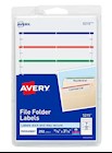 FILE FOLDER LABELS, AVERY, LASER/INKJET, 2/3" X 3 7/16", ASSORTED COLORS, 252 LABELS/CT THUMBNAIL