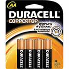 BATTERIES, AA, DURACELL, COPPERTOP, ALKALINE, 4/CT THUMBNAIL