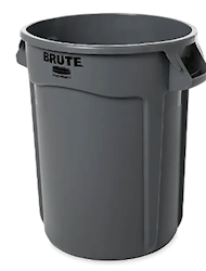 BRUTE TRASH CAN, ROUND, 32GALLON, GRAY, RUBBERMAID LARGE