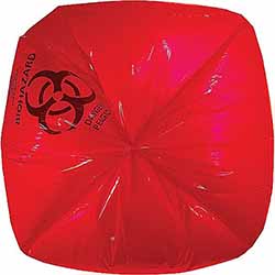 8-10 GALLON, 1.3 MIL, RED, 24" x 23", BIO HAZARD BAG for HEALTHCARE, FLAT PACK, 500/CT LARGE