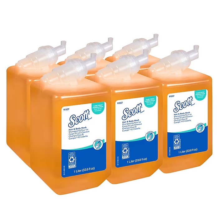 HAIR & BODY SOAP, SCOTT, FRESH CITRUS SCENT, 1 L, 6/CT MAIN