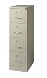 FILE CABINET, 4-DRAWER, LOCKING, LETTER, BEIGE, 22"D LARGE