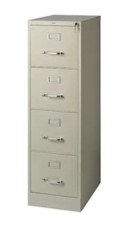 FILE CABINET, 4-DRAWER, LOCKING, LETTER, BEIGE, 22"D MAIN