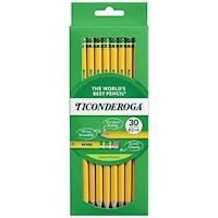 PENCILS, #2, WOODEN, PRE-SHARPENED, TICONDEROGA, 2.2MM, SOFT LEAD, 30/CT MAIN