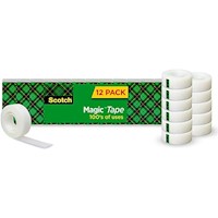 TAPE, SCOTCH, INVISIBLE, 0.75" X 27.77 YDS, 1" CORE, 12 ROLLS/CT MAIN