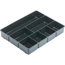DRAWER ORGANIZER, RUBBERMAID, EXTRA DEEP, PLASTIC, BLACK LARGE
