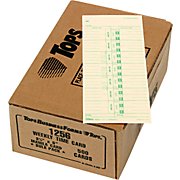 Time Cards, Tops Time Cards Weekly 3 1/2 x 9 500/Bx  THUMBNAIL
