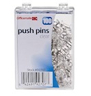 PUSH PINS, OFFICEMATE, CLEAR, 100/CT THUMBNAIL