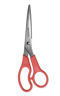 SCISSORS, STANDARD, WESTCOTT, STAINLESS STEEL, RED, POINTED TIP, 8" MAIN