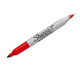 PERMANENT MARKER, SHARPIE, TWIN TIP, RED THUMBNAIL