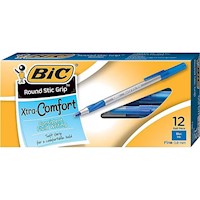 PENS, BALLPOINT, BIC, FINE POINT, 0.8MM, BLUE INK, 12/CT MAIN