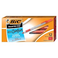 PENS, BALLPOINT, BIC, MEDIUM POINT, RED INK, 12/CT MAIN