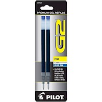 PEN REFILLS, GEL INK, FOR PILOT G2, FINE TIP, BLUE INK, 2/CT MAIN