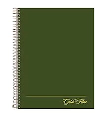 PLANNER, AMPAD, GOLD FIBRE, SUBJECT NOTEBOOKS, 7.25" X 9.5", GREEN, 84 SHEETS LARGE