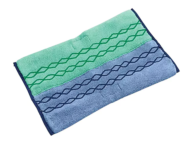 DUST/WET MOP PAD, RUBBERMAID, HYGEN, MICROFIBER, BLUE/GREEN, 1/2"H X 12"W X 17.5"L THUMBNAIL