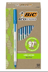 PENS, BALLPOINT, BIC, MEDIUM POINT, BLUE INK, 50/CT LARGE