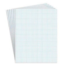 NOTEPADS, GRAPH RULED, 8.5" X 11", WHITE, 50 SHEETS/PAD, 6 PADS/CT LARGE
