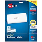 ADDRESS LABELS, AVERY EASY PEEL, INKJET, 1" X 2 5/8", WHITE, 30 LABELS/SHEET, 25 SHEETS/CT THUMBNAIL