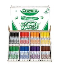 MARKERS, CRAYOLA, ULTRA CLEAN WASHABLE, BROAD LINE, ASSORTED COLORS, 200/CT MAIN