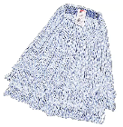 FINISH MOP HEAD, RUBBERMAID, SUPER STICK, MEDIUM, WHITE/BLUE, 5" THUMBNAIL