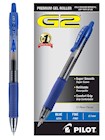 PENS, GEL, RETRACTABLE, PILOT G2, FINE POINT, 0.7MM, BLUE INK, 12/CT THUMBNAIL