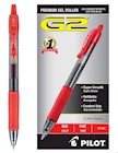 PENS, GEL, RETRACTABLE, PILOT G2, FINE POINT, 0.7MM, RED INK, 12/CT THUMBNAIL