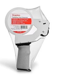 PACKING TAPE, WITH DISPENSER, STAPLES COMFORT GRIP, 1.88" X 54.6 YDS LARGE