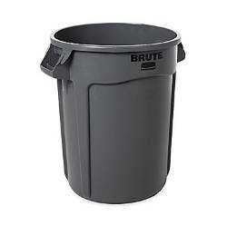 VENTED BRUTE TRASH RECEPTACLE, ROUND, 32GALLON, GRAY, RUBBERMAID LARGE