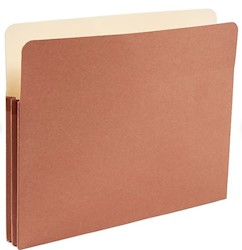FILE POCKET, LETTER SIZE, 1.75" EXPANSION, REINFORCED, BROWN, 25/CT LARGE