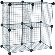 Safco Wire Cubes Shelving System 4 to 5 Compartments Black THUMBNAIL