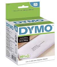 BLANK LABELS, MAILING ADDRESS, DYMO LABELWRITER, 3 1/2" X 1 1/8", 260 LABELS/ROLL, 2 ROLLS/CT MAIN
