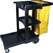 Cleaning Cart, Rubbermaid, with Zippered Yellow Bag MAIN