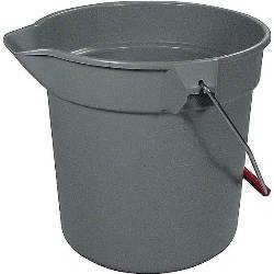 BUCKET, BRUTE, PLASTIC, GREY, 10 QT LARGE