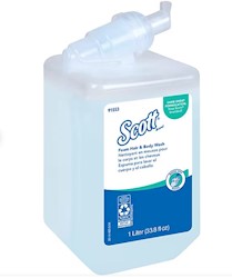 HAIR & BODY SOAP, FOAMING, SCOTT PRO, REFILLS, CLEAN SCENT, 33.8 OZ., 6/CT LARGE