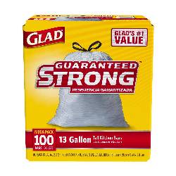 13 GALLON, 0.9 MIL, WHITE, 24" X 27", TALL, DRAWSTRING CAN LINERS, 100/CT LARGE