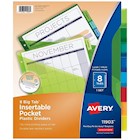 DIVIDERS, AVERY BIG TAB, INSERTABLE, PLASTIC, WITH POCKET, 8 TABS, MULTICOLOR THUMBNAIL