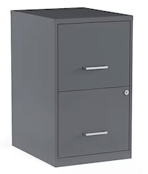 FILE CABINET, 2-DRAWER, VERTICAL, LOCKING, LETTER, CHARCOAL, 18.9"D LARGE