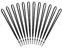 LANYARDS, BREAKWAY, 36" LENGTH, NYLON, BLACK, 12/CT MAIN
