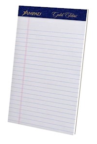 NOTEPADS, AMPAD GOLD FIBRE, COLLEGE RULED, WHITE, 50 SHEETS/PAD, 4 PADS/CT MAIN