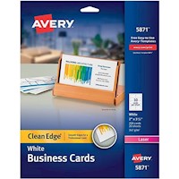 BUSINESS CARDS, AVERY, CLEAN EDGE, 2" X 3 1/2", MATTE WHITE, 200/CT MAIN