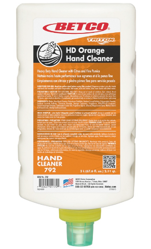 HAND SOAP, TRITON, HD-792, HEAVY DUTY, PUMICE, ORANGE, 2 L, 6/CT LARGE
