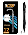 PENS, GEL, RETRACTABLE, BIC, MEDIUM POINT, 0.7MM, BLACK INK, 12/CT THUMBNAIL